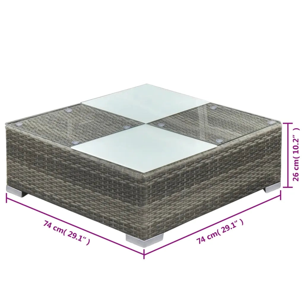 Set Divani da Giardino 5 pz | Set Salotto da Giardino con Cuscini in Polyrattan Grigio