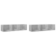 Armadietto a Muro | Mobili Parete 2 pz Grigio Cemento 75x18x16,5 cm in Multistrato