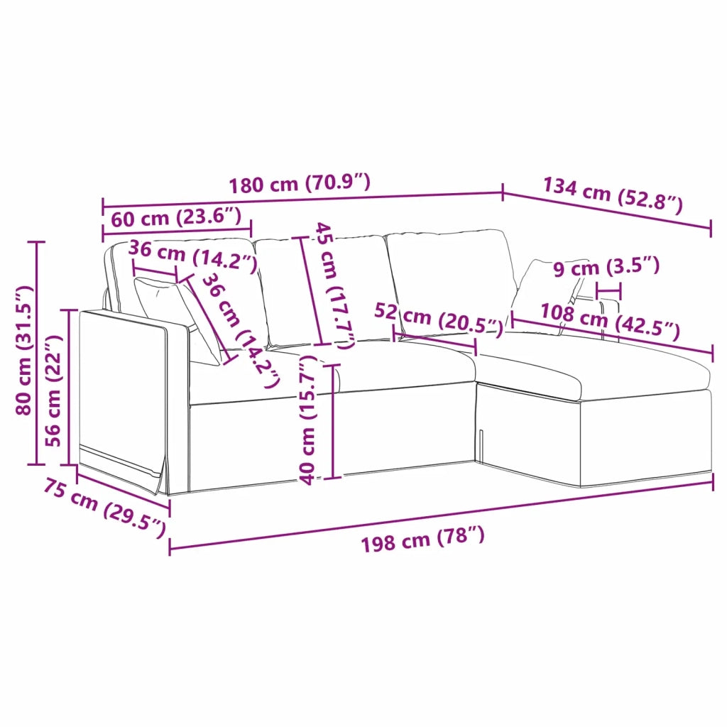 Divano Grigio scuro 198 x 134 x 80 cm Velluto 42024459