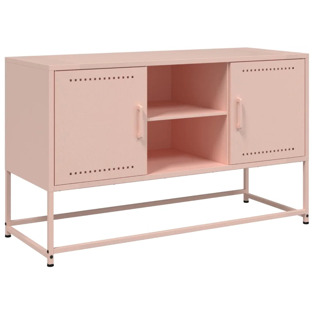Mobile TV-Credenza per TV-Console TV Rosa 100,5x39x60,5 cm in Acciaio 901160