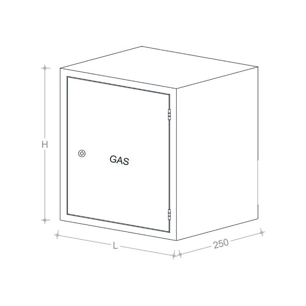 Cassetta cassonetto contenitore rame per contatore gas, scegli se  h 60 x l 45 x p 25cm