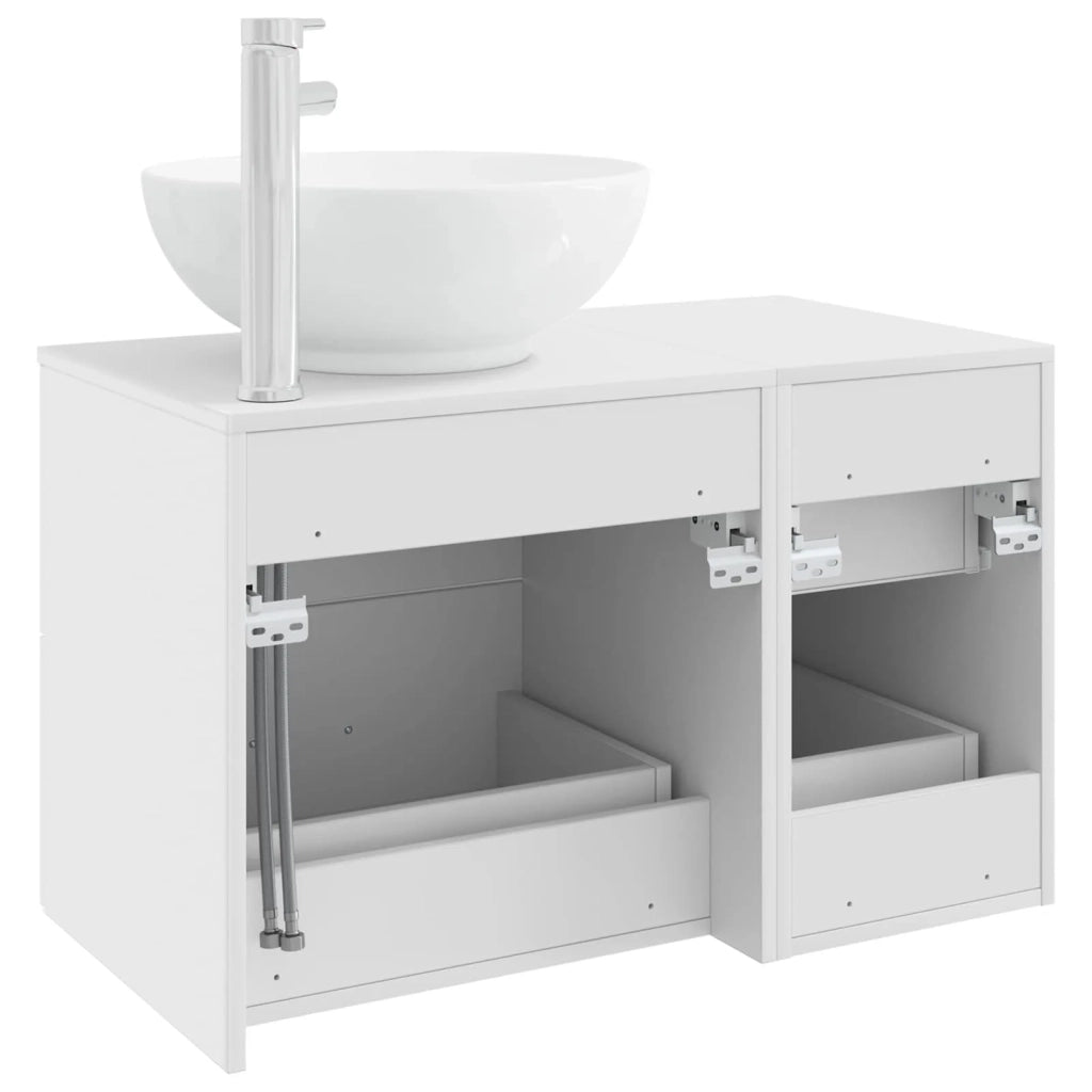 Set di mobili per il bagno 2 pz Bianco Legno ingegnerizzato 3403992