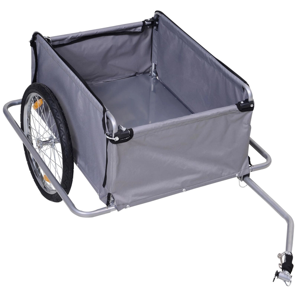 Carrello Trasporto Bici Pieghevole ¨C zephmum ¨C Grigio 140x88x60 cm