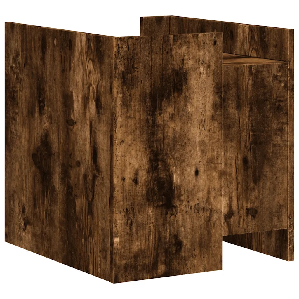 Comodino-Tavolino da notte Rovere Fumo 45x50x50 cm in Truciolato 855190