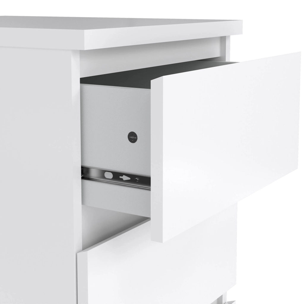 Cassettiera a tre Accudino, colore bianco lucido, cm 40 x 70 x 50