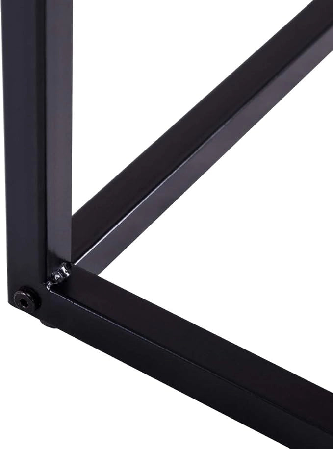 Tavolino Porta PC Laptop, Tavolo da caffè in Legno e Metallo, Ideale per Soggiorno, Balcone, Studio e Giardino, 55 x 35 x 65 cm (Noce)