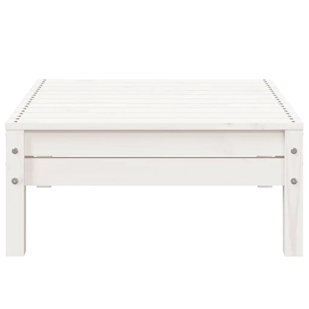 Divano da Giardino 3 Posti con Poggiapiedi Bianco Massello Pino 838055