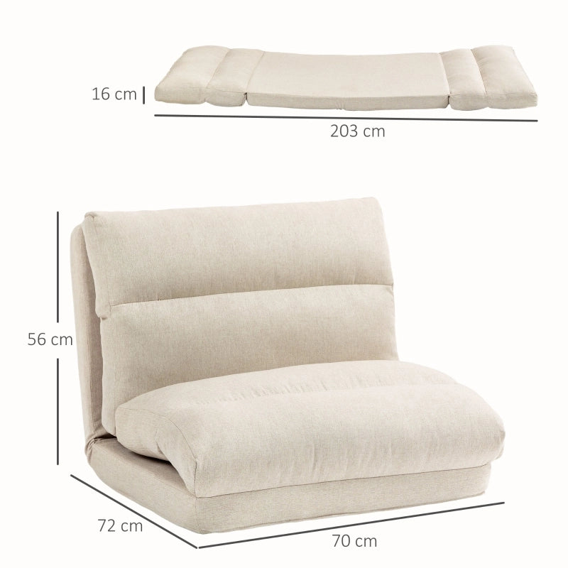POLTRONA Bassa pieghevole 70x72x56 cm Poliestere Beige