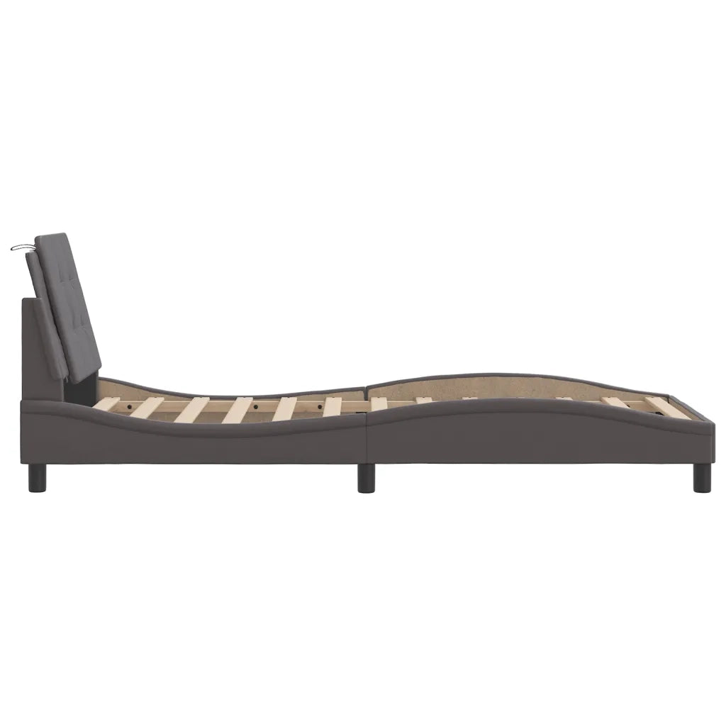 Giroletto con LED senza Materasso-Struttura Letto con LED Zadar Grigio 90x190 cm
