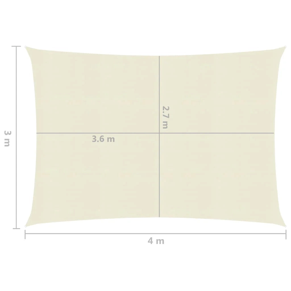 Vela ombreggiante/ombrellone 160 g/m² 3 x 4 m HDPE crema 02_0009083