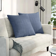 Cuscini da Divano 2 pcs Blu 80 x 80 cm Tessuto in Cords