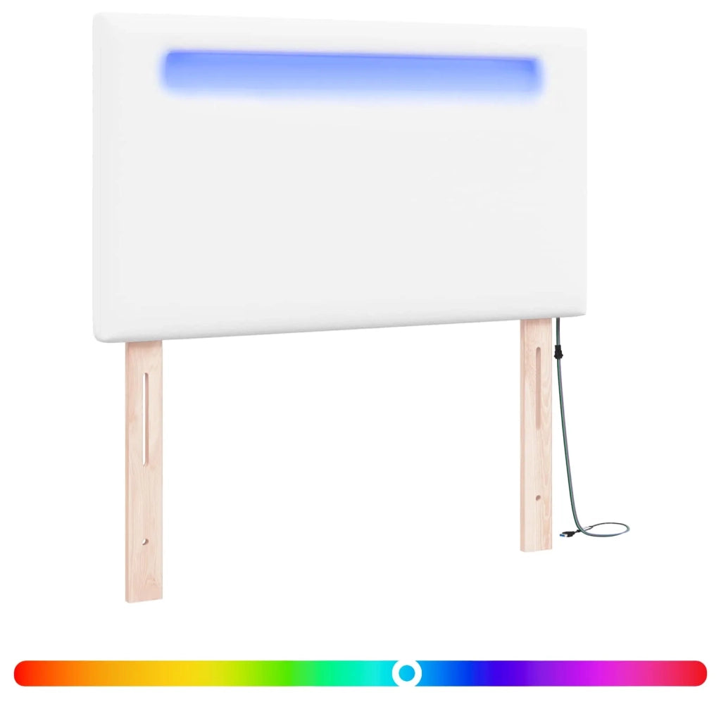 Testiera LED Bianco 100 cm Pelle Sintetica 42007298