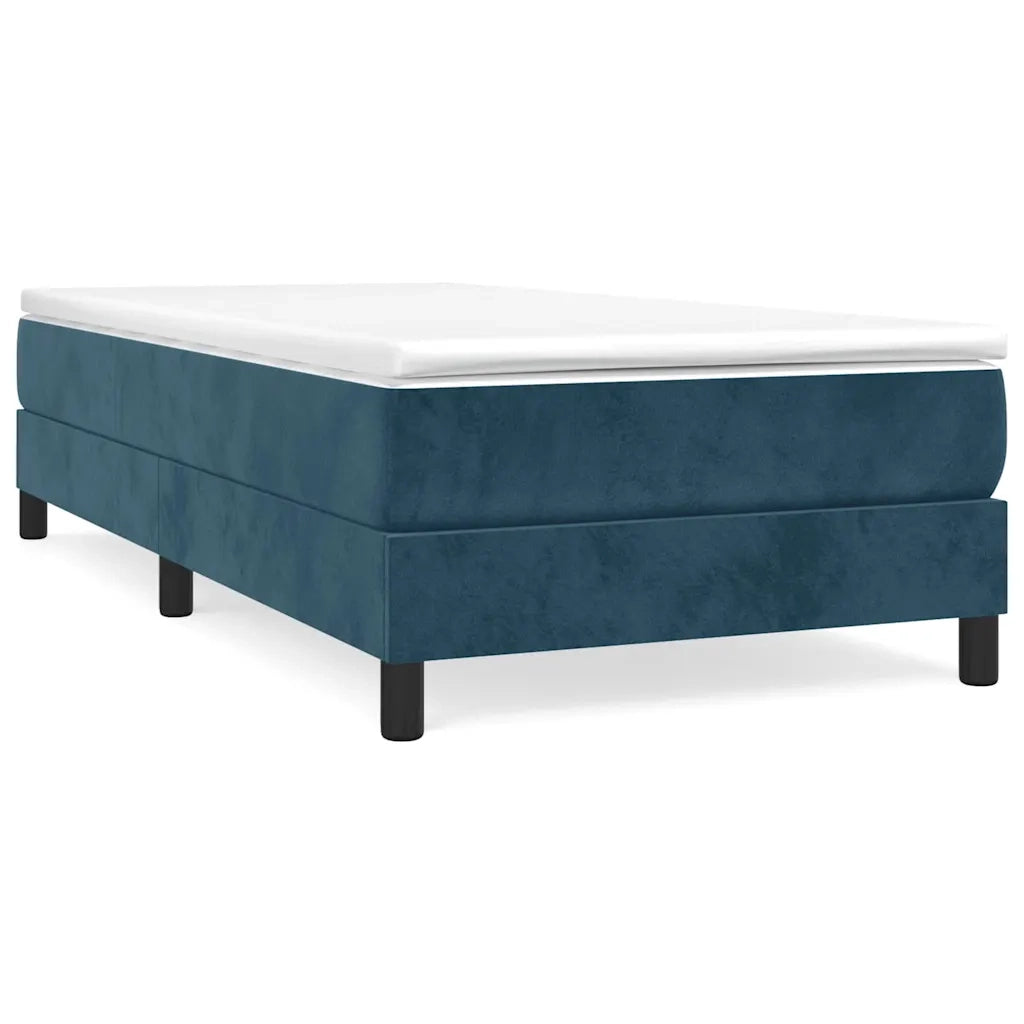 Giroletto a Molle con Materasso Blu Scuro 80x200 cm in Velluto 3144301