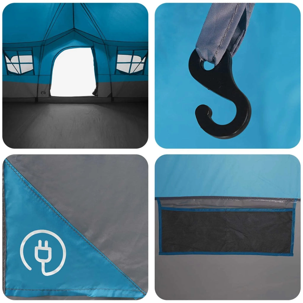 Tenda Familiare Blu 487 x 340 x 216 cm Poliestere e Acciaio 42028674