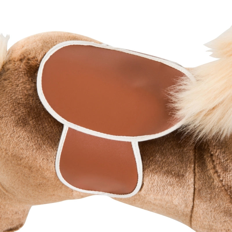 Cavallo a dondolo per bambini, peluche a dondolo, marrone, L74 x P33 x H62 cm