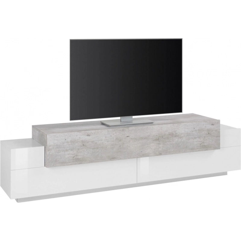 Mobile Porta TV Coro 200 – Bianco Lucido e Cemento