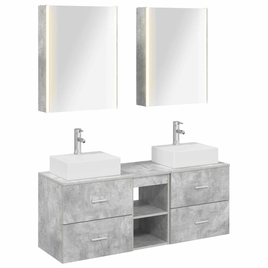 Set di mobili per il bagno 5 pcs Grigio Cemento 3406810