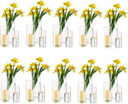 Set di 30 Vasi a Bocca Rotonda in Vetro per Fiori e Candelabri - Diverse Dimensioni