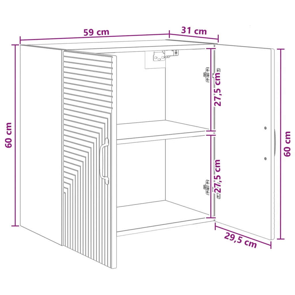 Mobiletto a muro Rovere Fumo 59 x 31 x 60 cm 898580