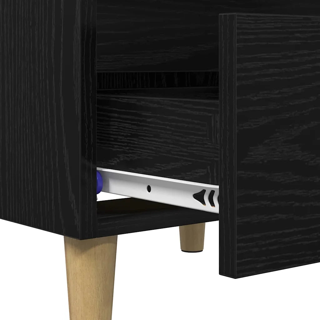Armadietto per letto con cassetto Rovere Nero 40 x 35 x 50 cm 885672