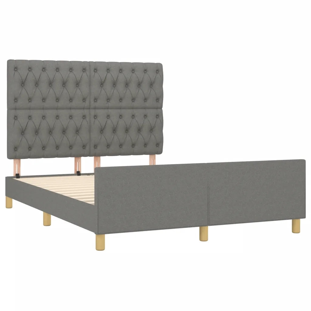 Giroletto senza Materasso Grigio Scuro 140x200 cm Tessuto 3125301