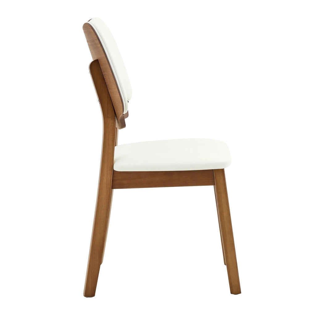 Set di 2 sedie da pranzo moderne con schienale a farfalla e seduta imbottita in legno