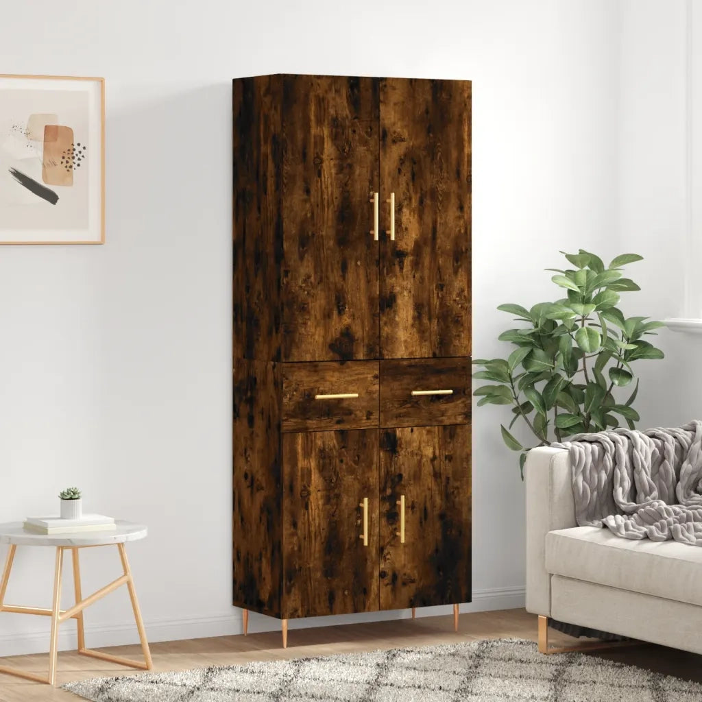 vidaXL Credenza Rovere Fumo  69,5x34x180 cm in Legno Multistrato