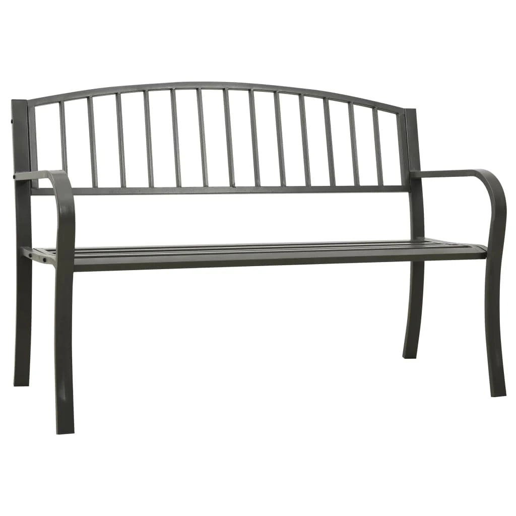 Panca da giardino arredo da esterno terrazza grigio 120 cm acciaio 02_0011729