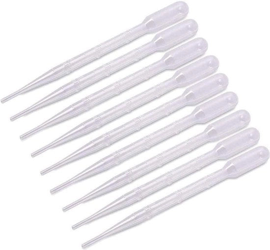 100 pezzi di pipette trasferimento in plastica 2ml pipette per misurazione pipette alimentazione per esperimenti di laboratorio strumenti per disegno acrilico pittura trucco (3ml)