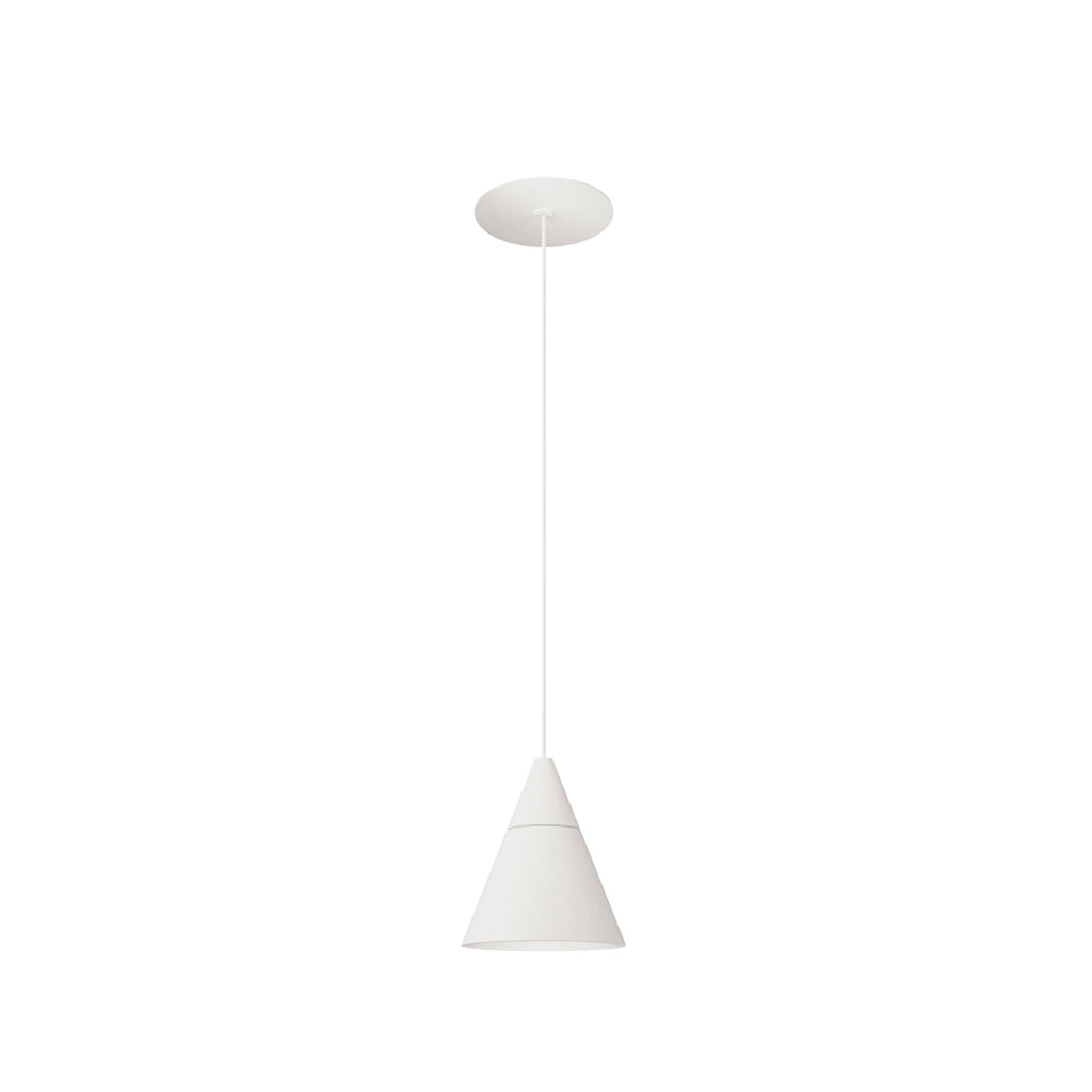 Zoe Lampada a Sospensione LED Incassata 7W 3000K Fascio 38 Gradi Design Conico Finitura Bianco Opaco Alta Resa Cromatica CRI>90 UGR<19 Classe A++