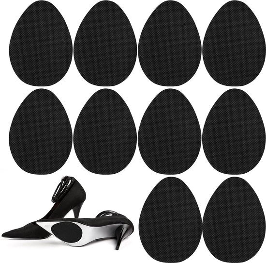 5 paia di adesivi anti-slip in gomma autoadesivi per scarpe e talloni - strisce protettive assorbenti del rumore - nero.