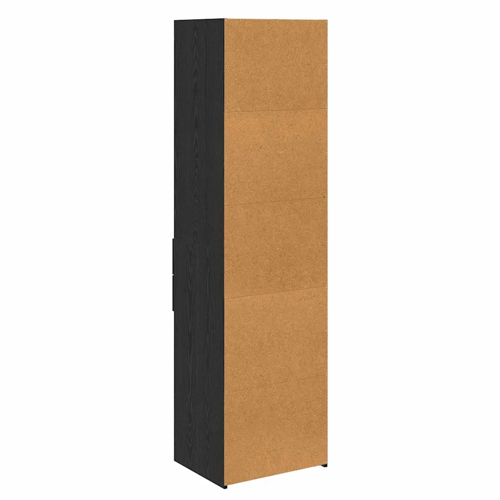 Credenza-Buffet-Armadio da cucina Rovere Nero 50 x 42,5 x 185 cm Legno multistrato