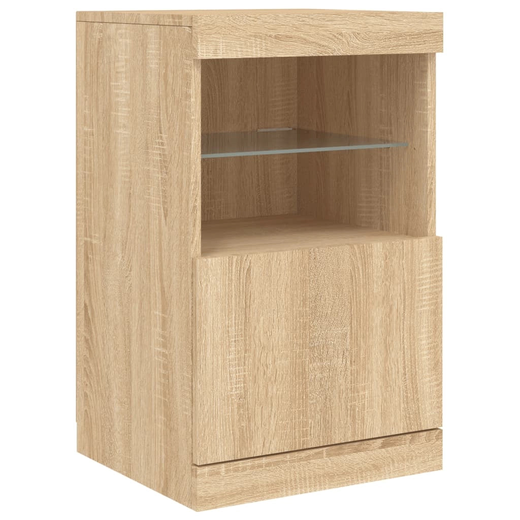 Buffet credenza cassettiera armadio mobile contenitore organizer per cucina soggiorno salotto con luci LED Sonoma 41 x 37 x 67 cm marrone 02_0029961