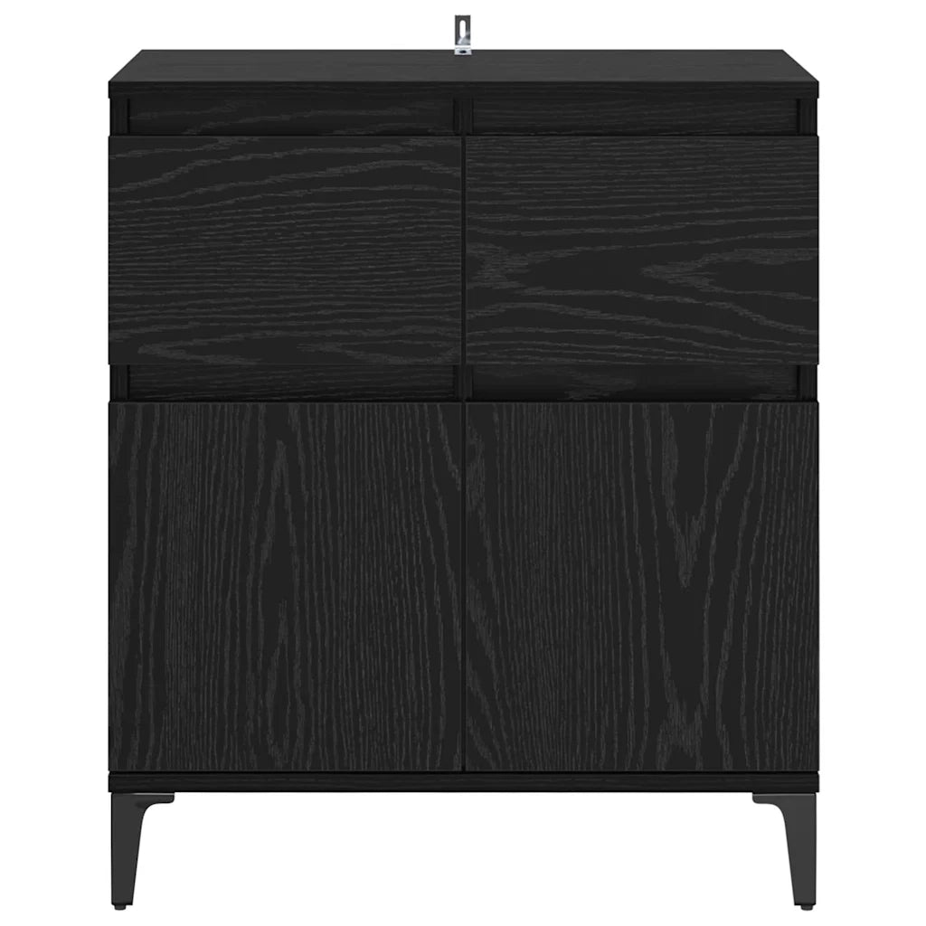 Credenza con cassetto Rovere Nero 60 x 35 x 70 cm