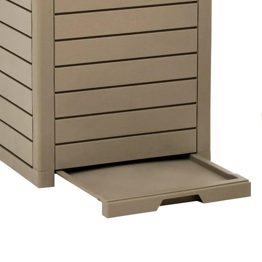 Cestino da esterno marrone chiaro 41x41x86 cm polipropilene 02_0006115