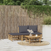 Set Salotto da Giardino 4pz con Cuscini Grigio Scuro BambÃ¹cod mxl 124254