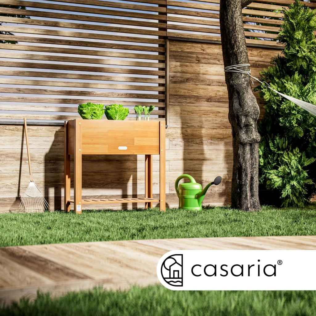 ® Aiuola Rialzata 68x30x75cm in Acacia Certificata FSC® a 2 Livelli Orto Urbano in Cassetta Fioriera Giardinaggio Balcone