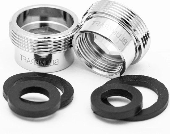Adattatori di scarico in acciaio - Set di slangkoppeling - Accessori di connessione - F16 M22 - Verzilverd