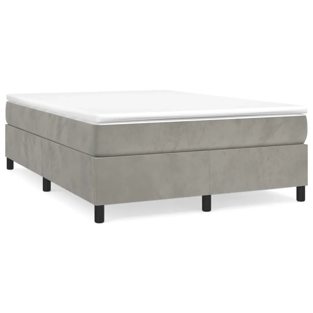 Struttura Letto a Rete a Molle-Giroletto Grigio Chiaro 140x200 cm Velluto 540698