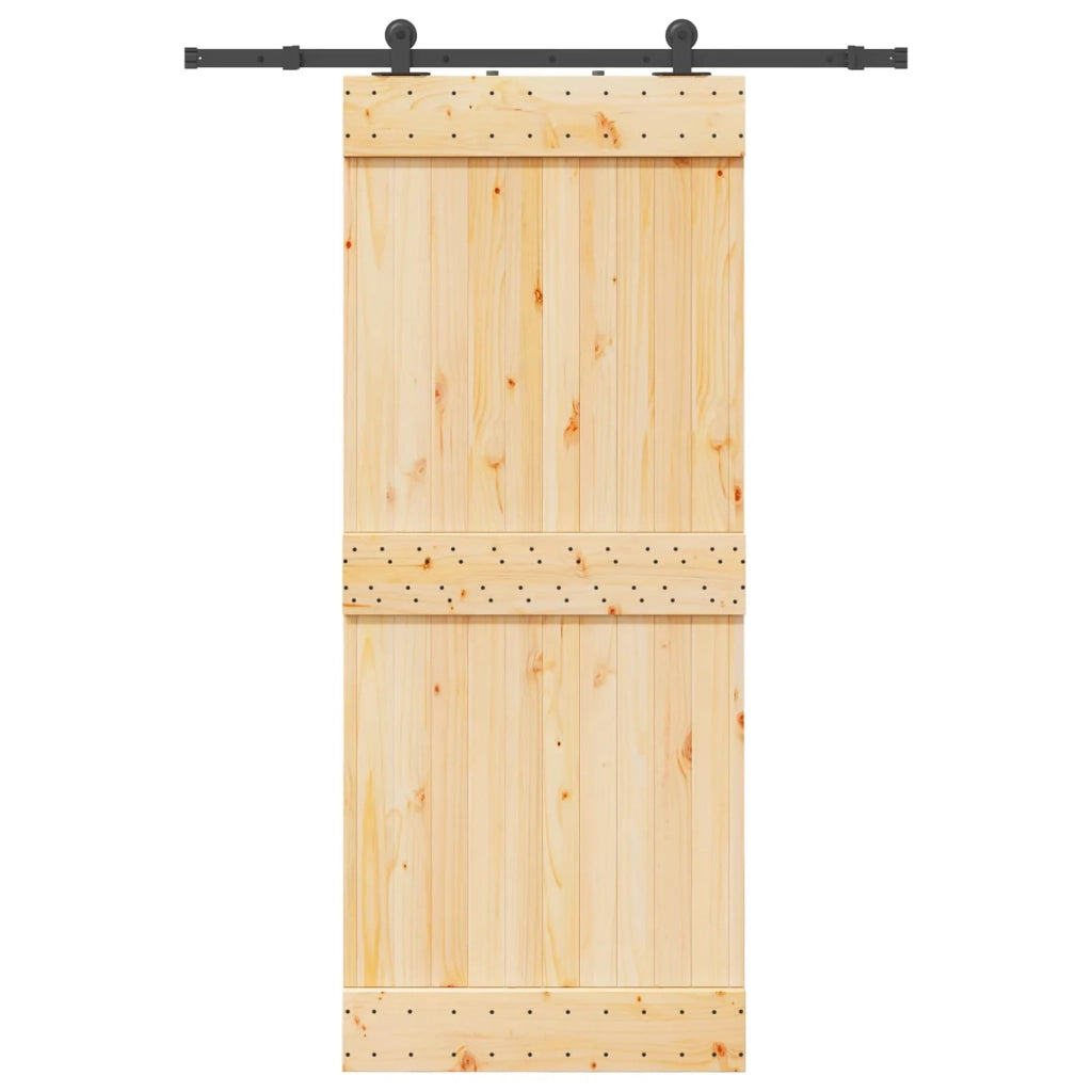 Porta scorrevole NARVIK Naturale e Nero 85 x 210 cm (152,5 cm)