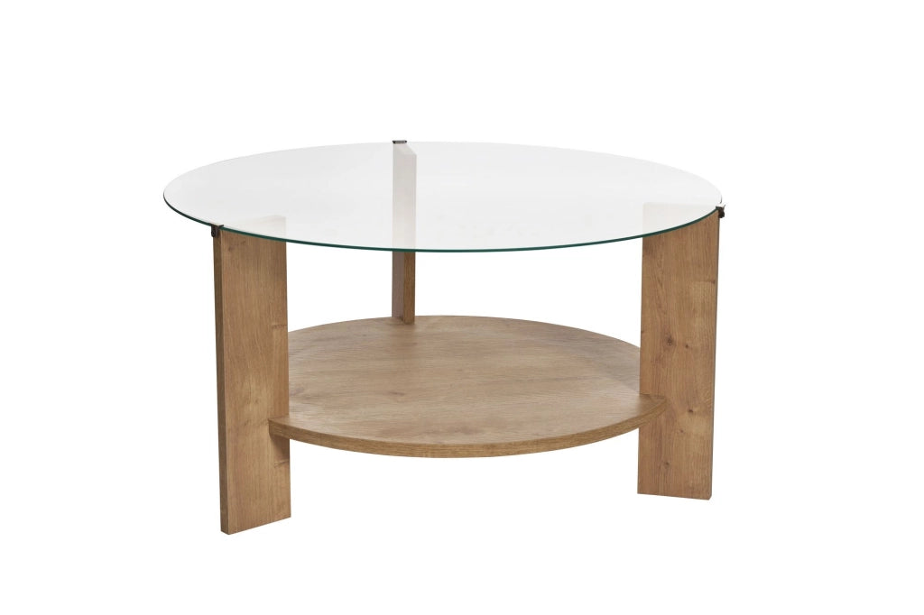 Tavolo basso in legno "Clara" - 75 x 75 x 40 cm - Chêne Saphir Trasparente