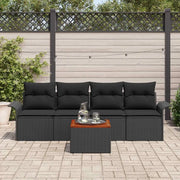 Set Divano da Giardino con archiviazione 5 pcs Nero polyrattan 3355930
