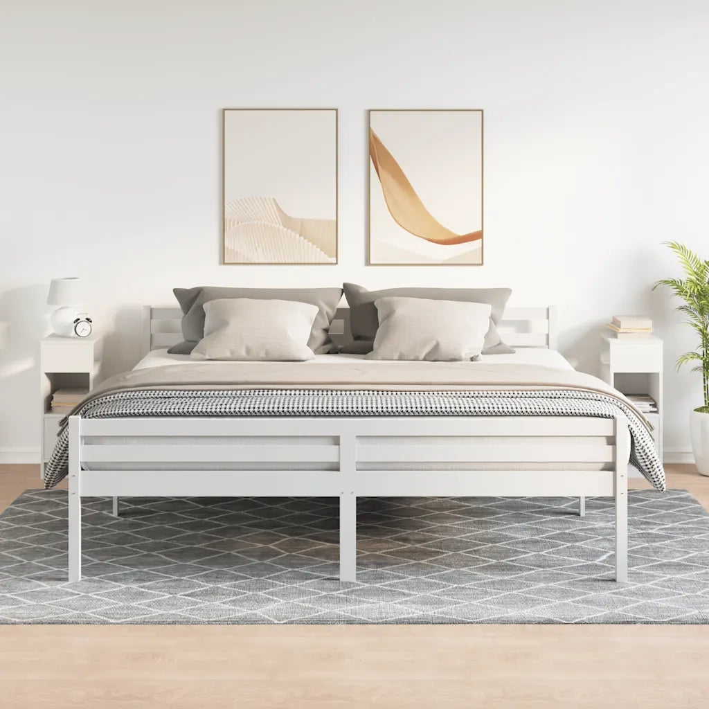Comodini 2 pz con Cassetto Bianchi 25x31x66 cm 858615