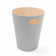 Imbuto per rifiuti in legno di betulla - 7,5 litri di capacità - Grigio - Con maniglie - Design moderno