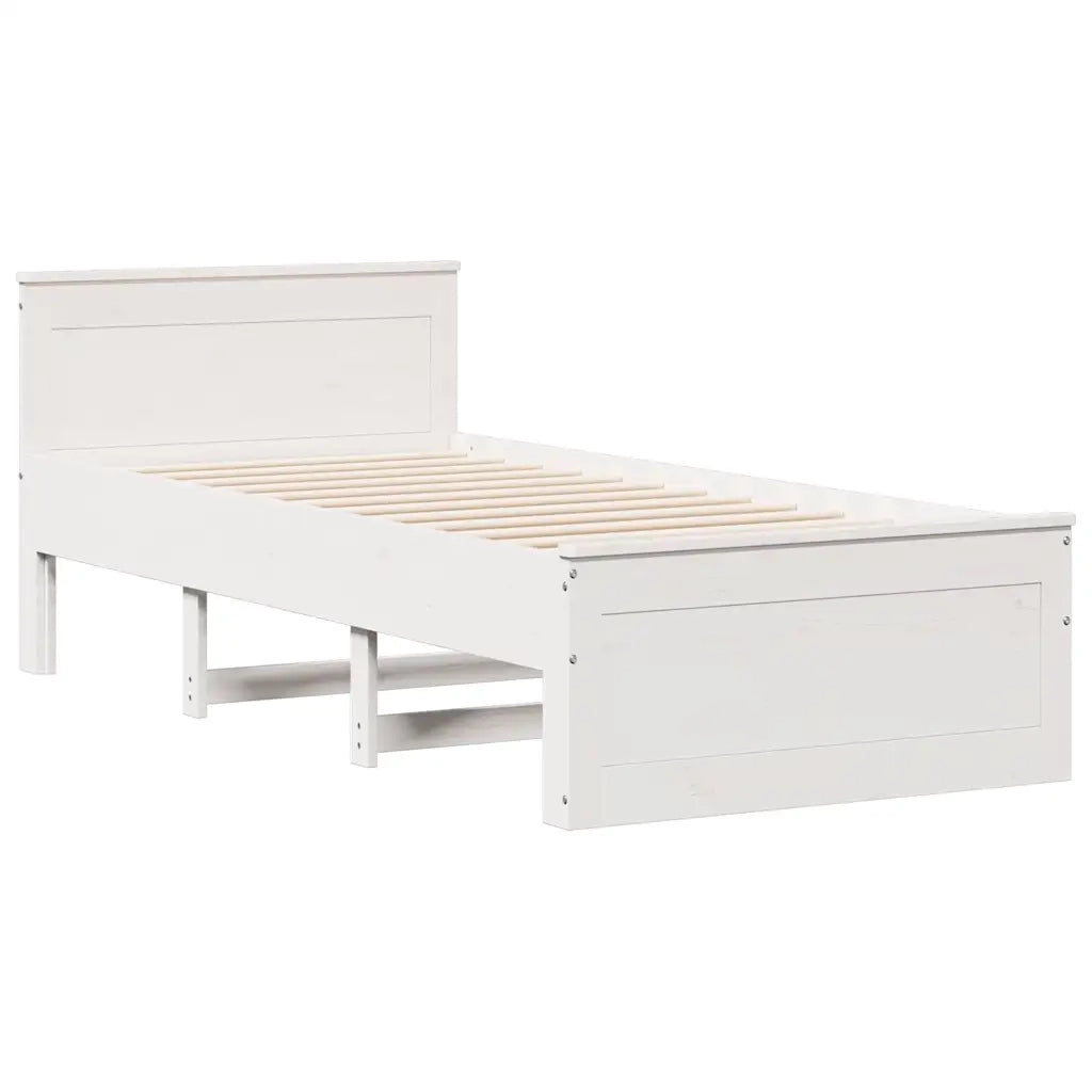 Giroletto senza Materasso con Testiera Bianco 75x190 cm Pino