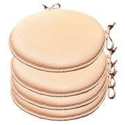 Set 4 Cuscini Sedia Cotone Rotondi Morbidi Universali Eleganti Coprisedia Tondo - Beige