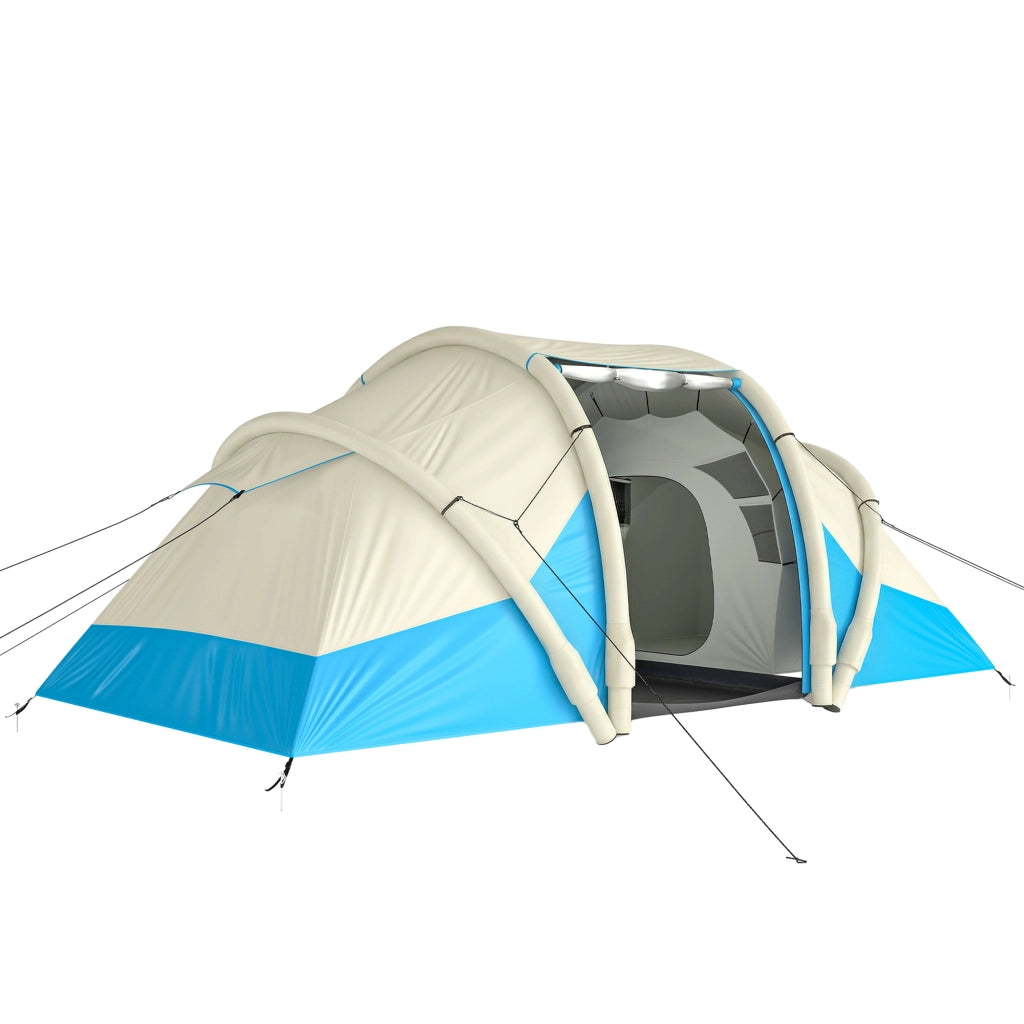 Tenda Gonfiabile. Facile da Montare. 4 Persone. 2 Camere da Letto. Blu