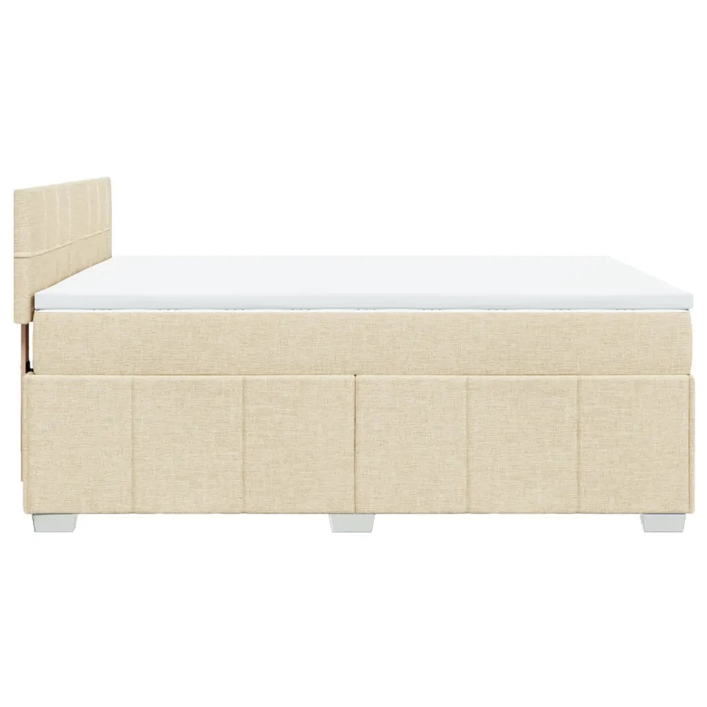 Giroletto a Molle con Materasso Crema 140x200 cm in Tessuto