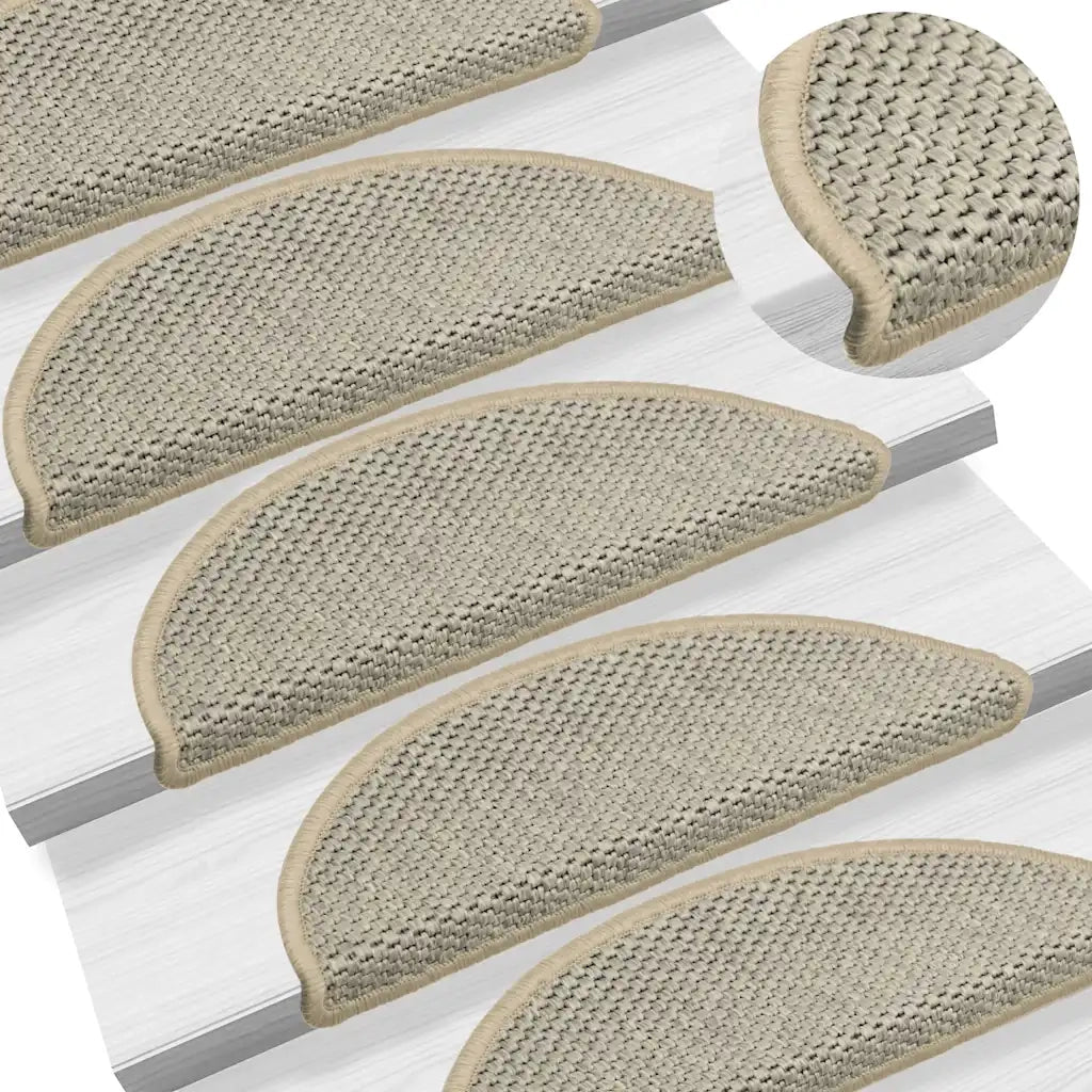 Tappeti Adesivi Scale Aspetto Sisal 15pz 65x21x4cm Verde Chiaro 326875