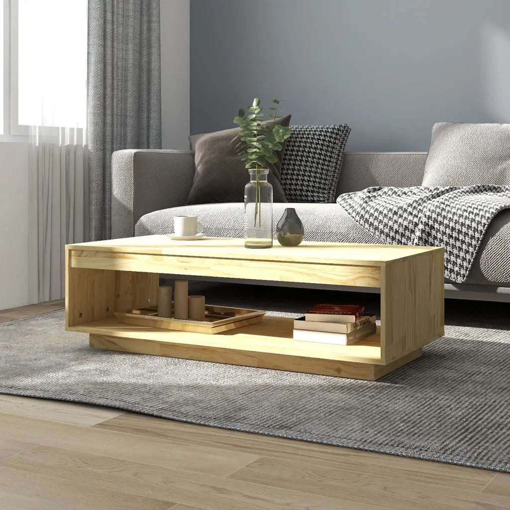 Tavolino da Salotto-Tavolino da soggiorno-Tavolo 110x50x33,5 cm in Legno Massello di Pino 102980